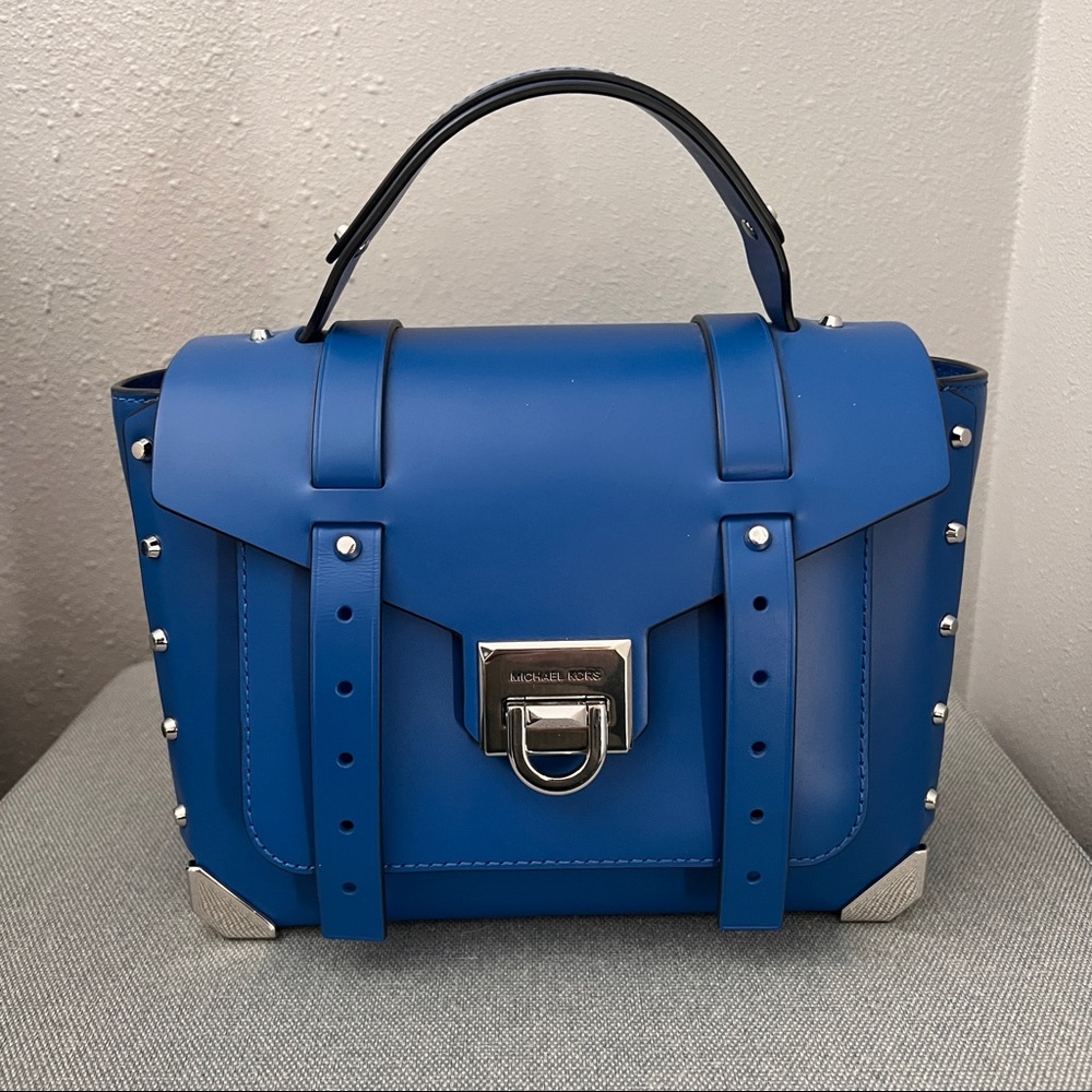 Michael Kors Manhattan Blue Medium Satchel